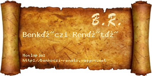 Benkóczi Renátó névjegykártya